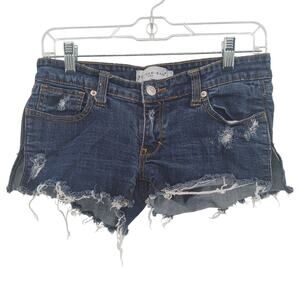 VTG Y2K BUI YAH KAH Micro Mini Distressed Denim Shorts Size 7 Streetwear Grunge